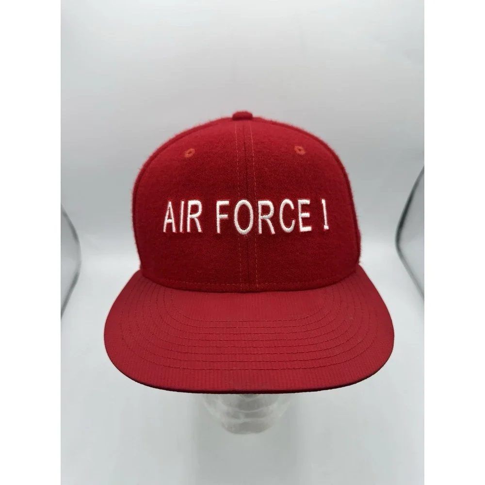 Nike Air Force 1 True Snapback Hat Red White AF1 Wool Blend Adjustable Cap Rare